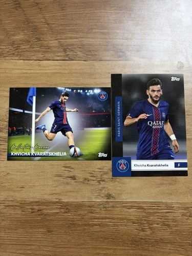 2x Khvicha Kvaratskhelia  Topps Paris Saint-Germain Team Set 25-26