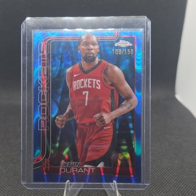 Topps Chrome 2024-25 Kevin Durant #155 Rockets Blue Refractor /150 Rookie