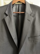 Burberry London Sport Coat Men's 46R Dark Gray Black Pinstripe Wool Made in USA