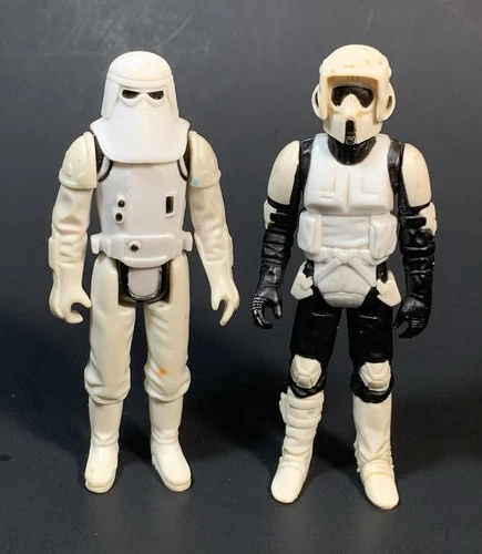 VTG Snow Trooper 1980 Biker Scout Kenner Lot of 2 Loose Figure - Fair Condition