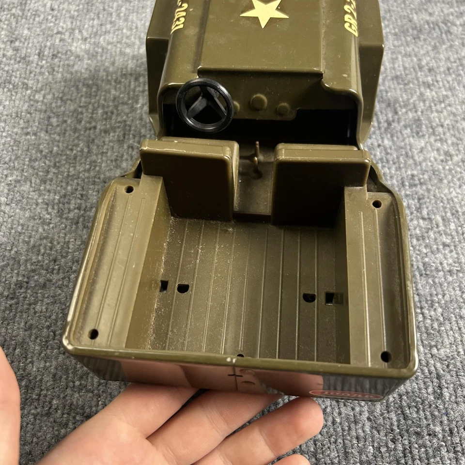 Camión de juguete vintage Tonka Jeep Army años 60 militar de acero prensado GR2-2431 verde EE. UU. Foto 4 de 4