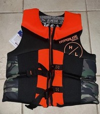 HYPERLITE Youth Life Jacket 55 lbs to 88 lbs Blaze Orange/Camo USCG