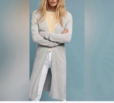 Anthropologie Meadow Rue Gray Cali Ribbed Duster Cardigan Small