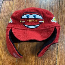 VTG Pixar Cars Disney Lightning McQueen Knitted Beanie Chin-Strap Toddlers