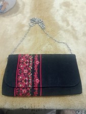 Exquisite Hand-Embroidered Fabric Handbag - Artisanal Floral Design -bag womens