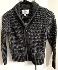 Neiman Marcus Cardigan Sweater Size S Black White Button Front Wool Blend NWT
