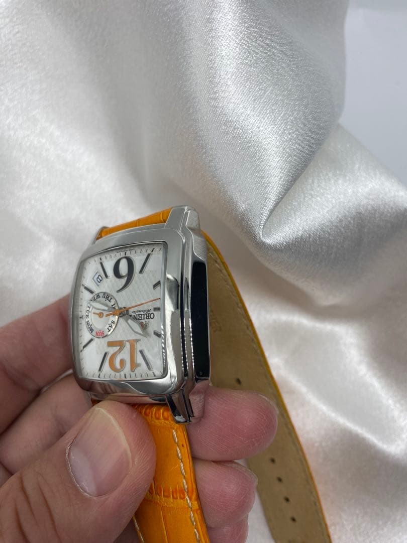ORIENT Daydate Automatic Square Watch Orange ESAA… - image 7