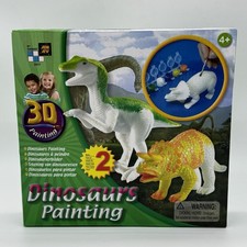 Dinosaurs Painting Craft Kit NEW 2x 3D Statue Triceratops Gift For Kids Ages 4 