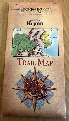Dungeons & Dragons Dragonlance  The World of Krynn  Trail Map TM3 9400 TSR 1989