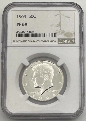 1964 Kennedy Silver Half Dollar  NGC PF69