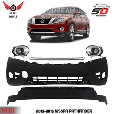 Front Bumper Cover & Fog Light Assembly Kit For 2013-2016 Nissan Pathfinder