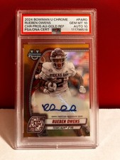 2024 Bowman Chrome Texas A&M Rueben Owens Gold Reflector Auto 21/50