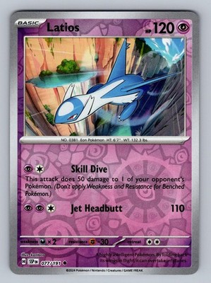 Latios 077/191 Uncommon Surging Sparks Pokemon Reverse Holo Near Mint