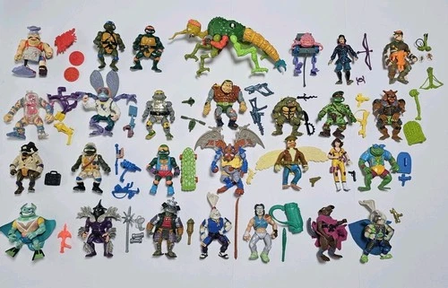 Vintage Playmates TMNT Teenage Mutant Ninja Turtles Huge Lot Of 28 Figures