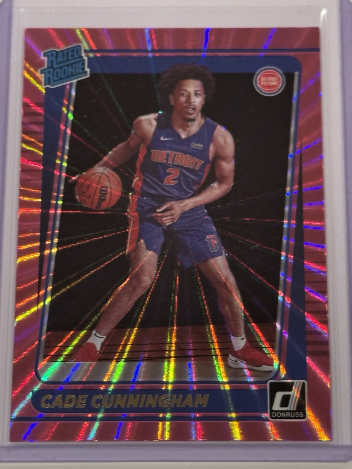 2021-22 Panini Donruss - Rated Rookie Cade Cunningham #211 Holo Pink Laser (RC)