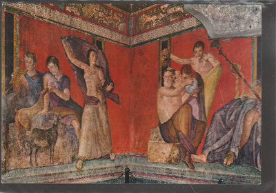 Pompei Villa Dei Misteri Idyllic Scene the Terrified Woman Italy Art Postcard