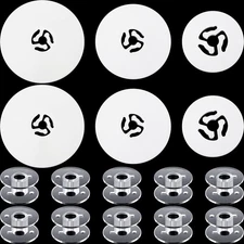 16PCS Sewing Kit, 6 Spool Caps S, M, L, 45 35 25mm, 10 Transparent Bobbins