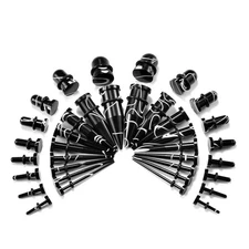 36PCS Acrylic Stretching Kit Plugs Expander Tapers Flat Top Body Piercing Set...