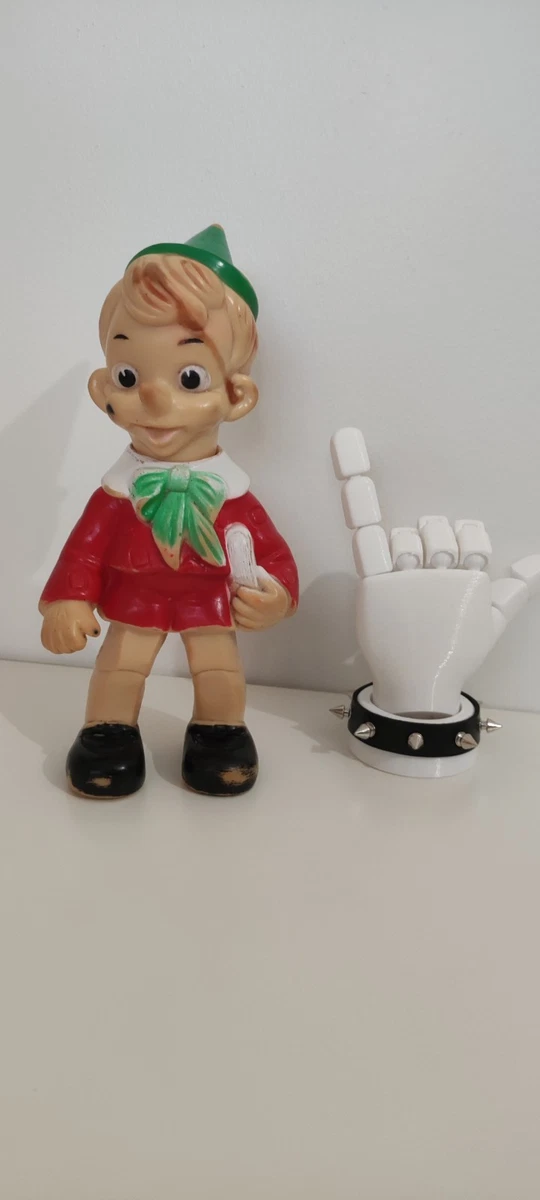 Jouet Vintage Pinocchio Pouet Pouet - LEDRA Italy - 37 Cm - 1970 - Sifflet Fonctionnel