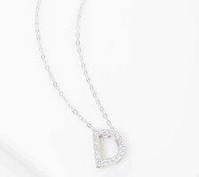 Diamonique Bitty Initial D Sterling Silver Ne...