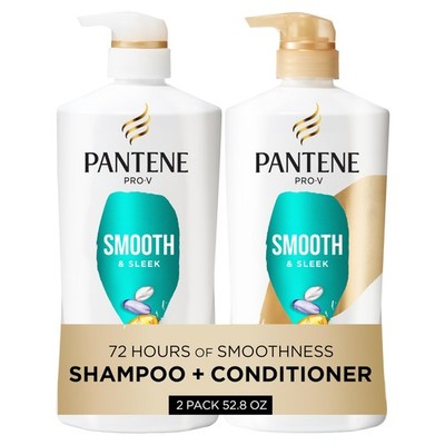 Pantene Shampoo & Conditioner Set, Smooth and Sleek - 52.8 Fl Oz (Pack of 1) 