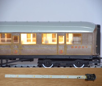 TTCL200 Train Tech HO/OO Scale warmweiße Reisebus-Beleuchtungsleiste Großpackung (3)