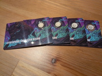 2026 Liberia Cyberpunk American Bison .999 1/1000oz Platinum Coin pack of 4