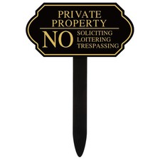 Private Property No Trespassing for House Yard No Soliciting No Loitering Sig...