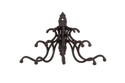 Creative Co-Op Antique Decorative Cast Iron Multi Hook Wall Hanger with 15 Ho...