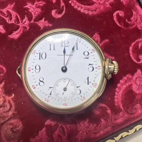 Antique Waltham 15J Pocket Watch Illinois Napoleon Case As Is Gold filled