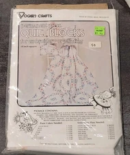 Vintage Vogart Craft Permanent Press Quilt Blocks Embroidery Ring Bouquet #8342C