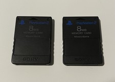 Lot Of 2 OEM Sony Playstation 2 PS2 8MB Memory Card Black Magic Gate