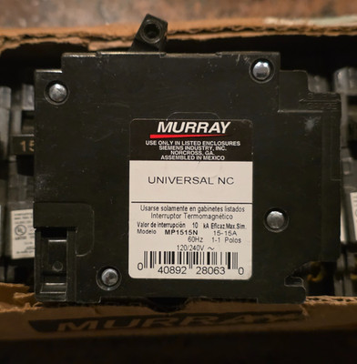 Murray MP1515N 15 Amp Tandem Single Pole Type MH-T Circuit Breaker