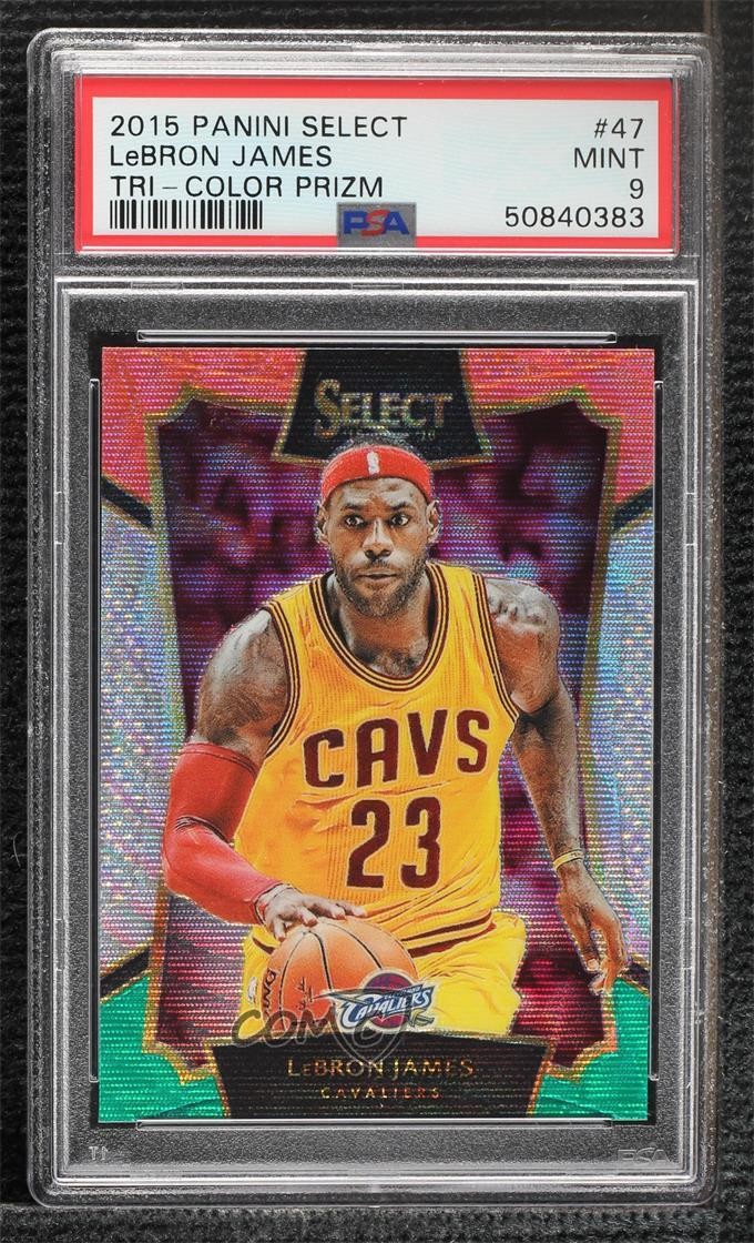 2015-16 Panini Select Concourse Tri-Color Prizm LeBron James #47 PSA 9 MINT 09um