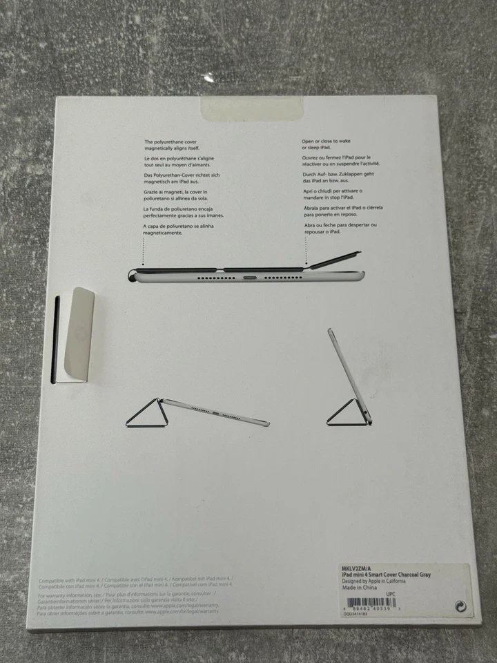 OFFICIAL GENUINE APPLE IPAD MINI 4 / 5TH GEN SMART COVER CHARCOAL GREY MKLV2ZM/A - Image 2 of 2