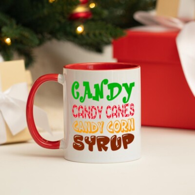 Brandneu ELF Weihnachten Film Neuheit Tasse & Box - Süßigkeiten, Zuckerstangen, Zuckermais