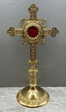 + Ornate Reliquary for your Relic, 14 7/8" ht. + All Brass (CU171) + chalice co.