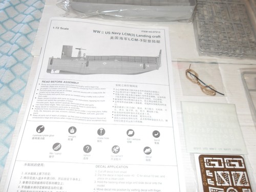 TRUMPETER 07213 WW11 LCM 3 USN VEICOLO SBARCO,PARTI SU SPRUE IN BA SIGILLATO - Foto 7 di 7