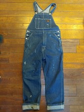 Distressed Worn Vintage Look Levis Overalls Blue Men Size Medium
