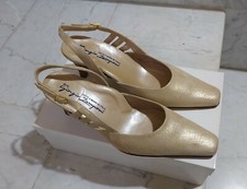 Sandali Donna  G. ZAMPONI Platino Vera Pelle tg. 37 Fatte a mano in Italia Nuovo