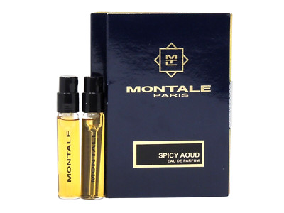 MONTALE PARIS SPICY AOUD EDP 2.0ml .06fl oz x 2 COLOGNE PERFUME SPRAY SAMPLES