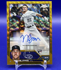 2023 Topps Chrome Update NOLAN JONES Rookie RC Auto GOLD WAVE /50 - Rockies