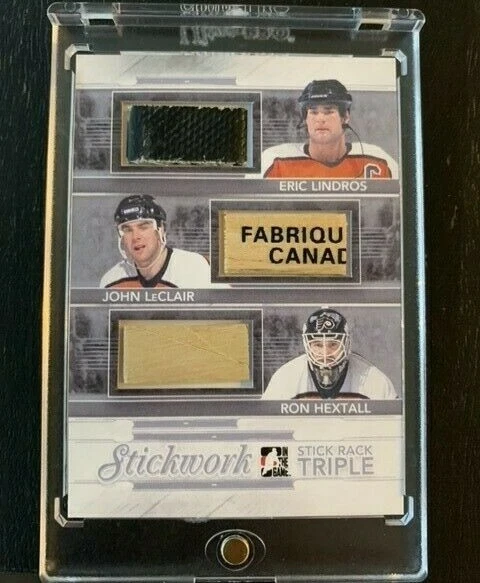 Eric Lindros 2014 Stickwork Stick Rack Triple Lindros-LeClair-Hextall SRT-30 /14 - Image 2 of 3