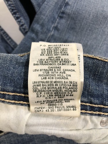 Levi’s 524 Too Superlow Women's Distressed Jeans Light Wash Denim Flap Pockets - Picture 12 of 14