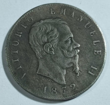 Vittorio Emanuele II 5 lire 1872 R ottima riproduzione