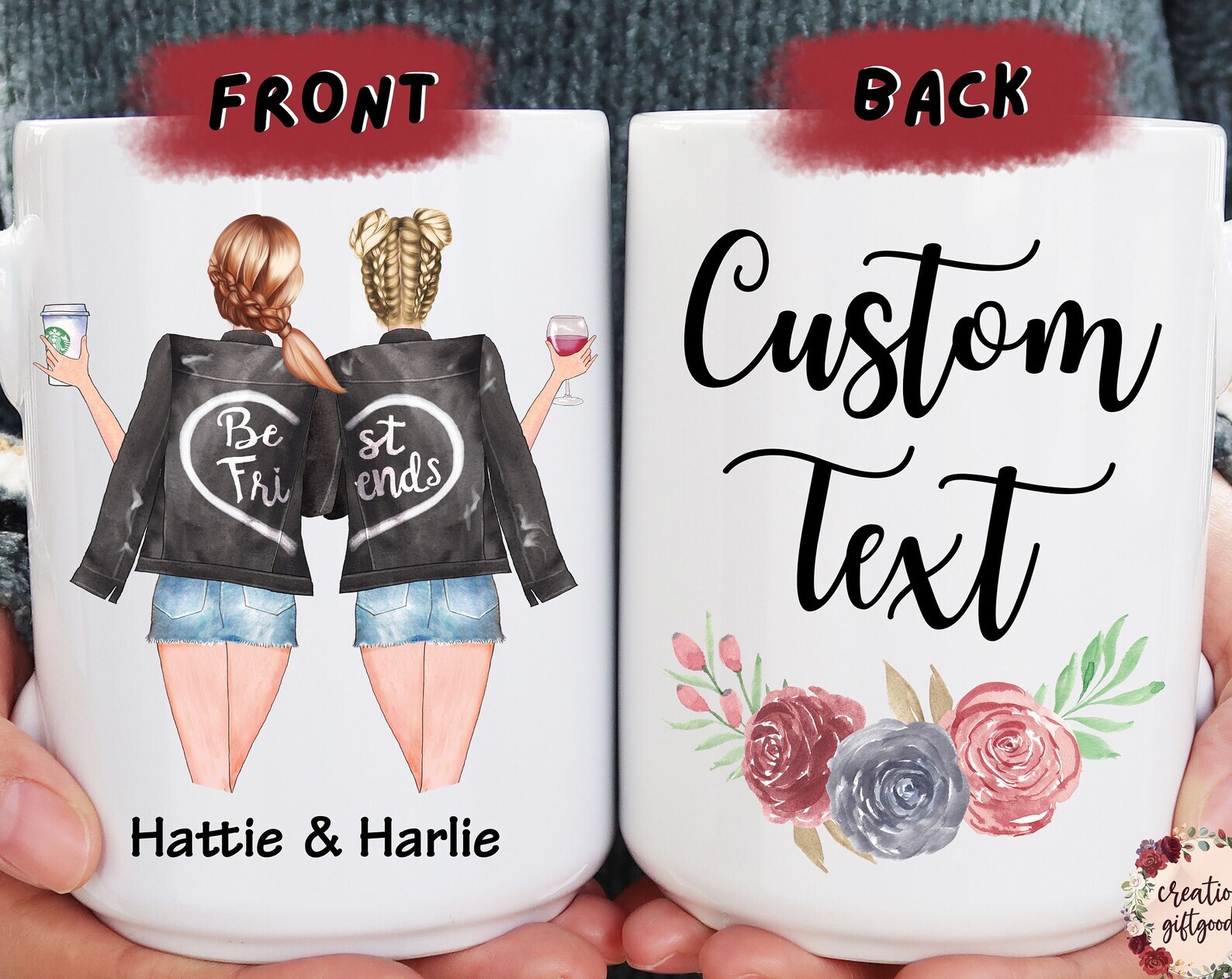 Custom Best Friend Mug Custom Message Mugs Personalized Bff Gift Sister Gift