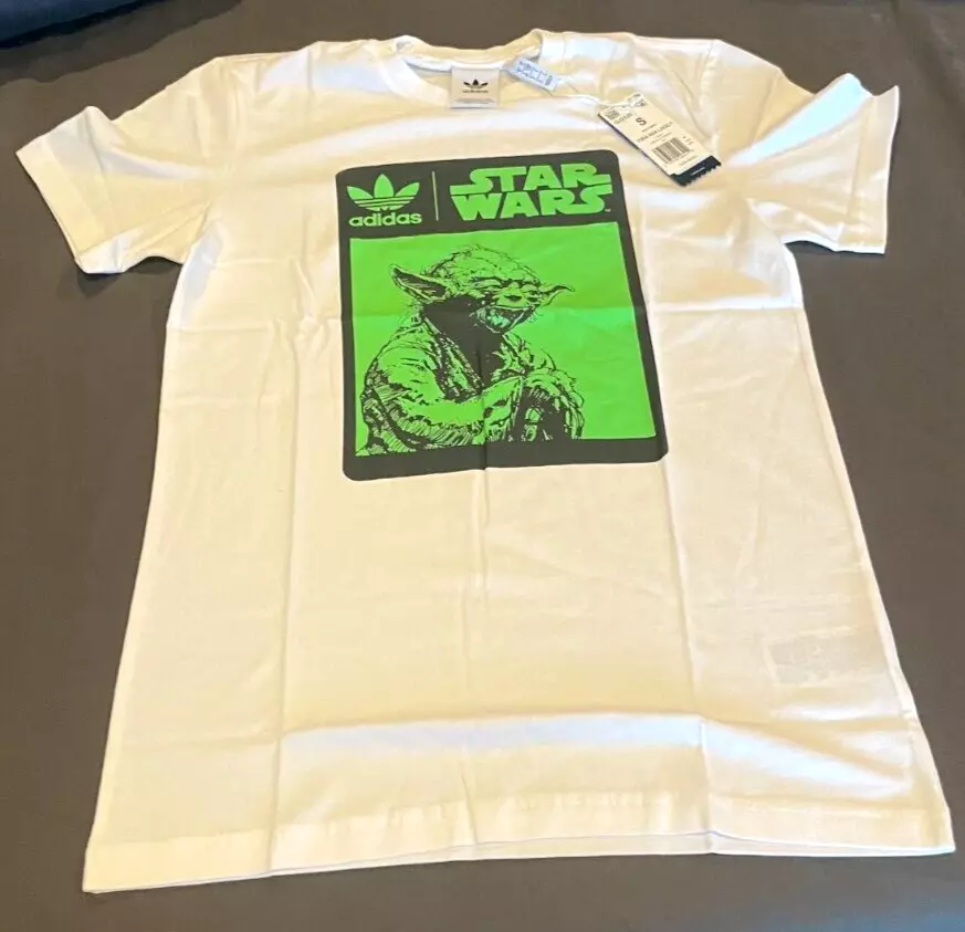New Men s Adidas Star Wars Darth Yoda T Shirt. White. Size S