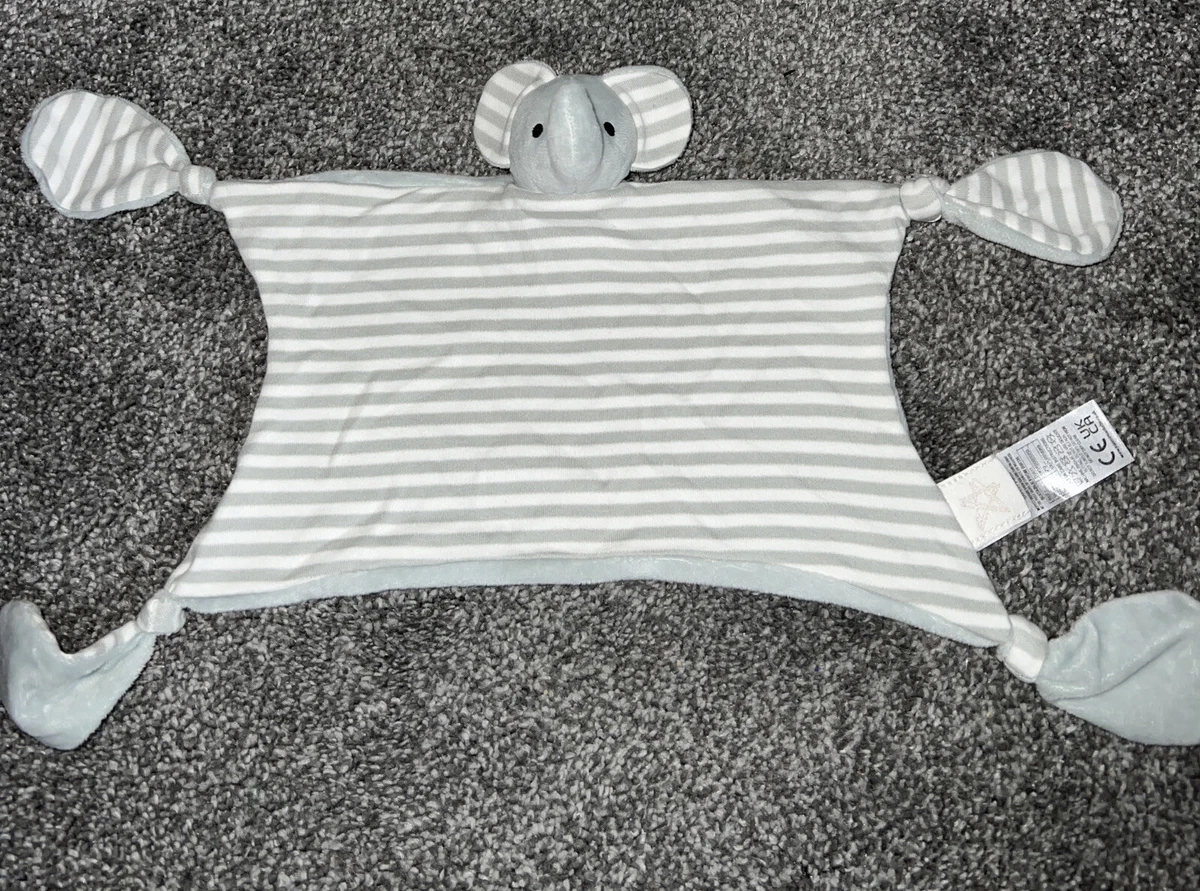 Jojo Maman Bebe Grey Striped Elephant Comforter Soother Blankie