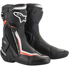 Alpinestars SMX Plus V2 Stiefel schwarz/weiss/neon-rot 42 Motorrad Racing boots