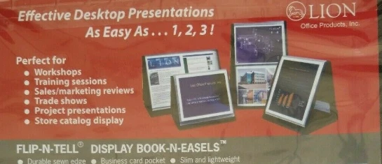 Nuevo libro de exhibición Lion Flip-n-tell 40 páginas N caballetes presentaciones de oficina 39008-H Foto 2 de 3